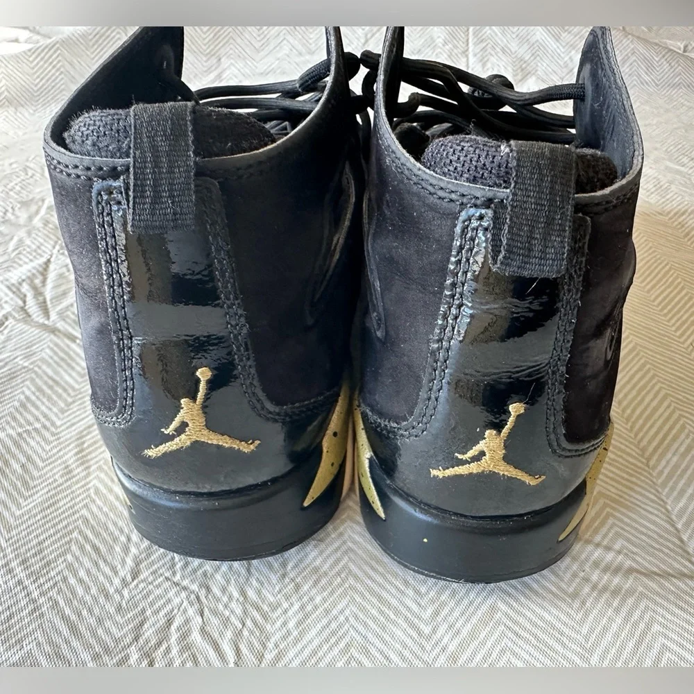 Nike Air Jordan Fight Club 91 Youth 6.5 Black Gold Basketball‎ Shoe Unisex Boys